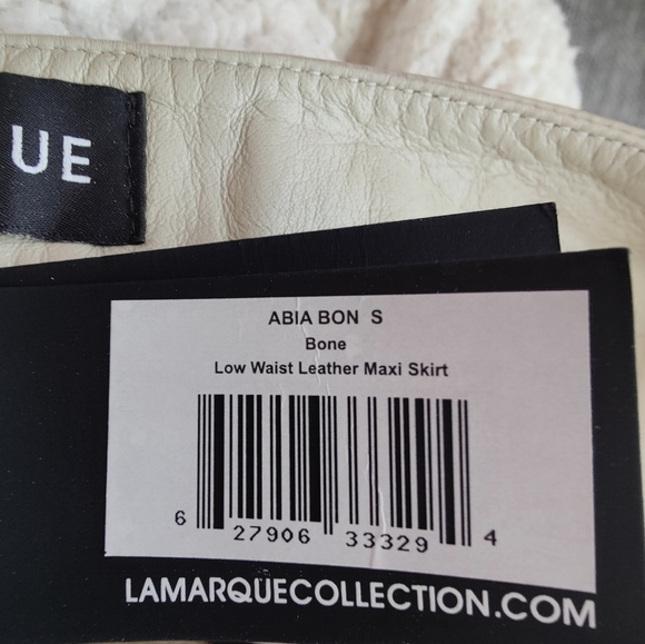 LaMarque Abia Low Waist Leather Maxi Skirt Bone Size Small NWT $545 - Picture 11 of 14